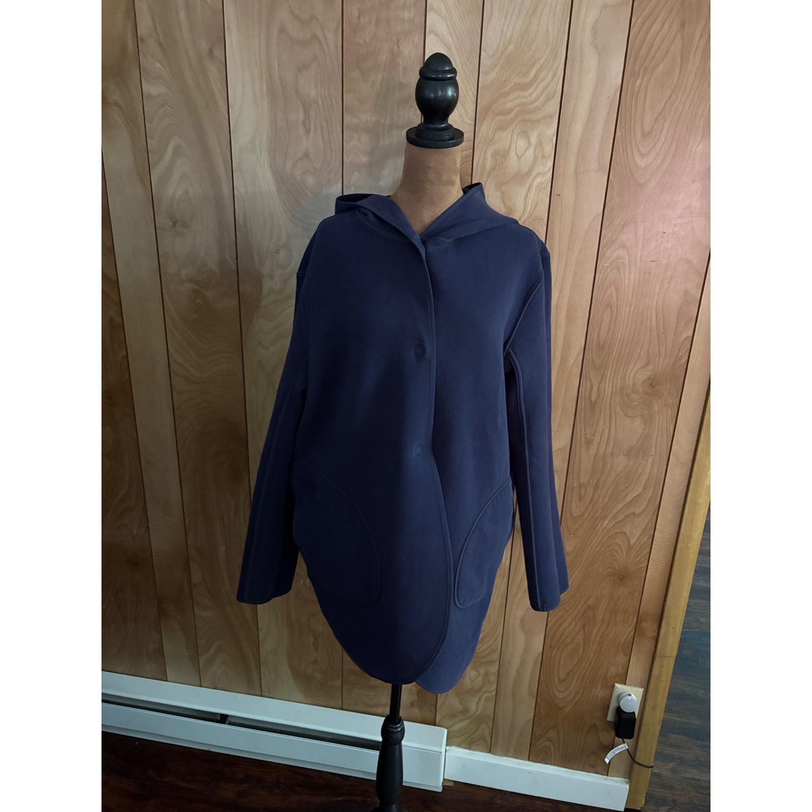 Lululemon City Bound Wrap Jacket Navy Blue Heather Snap Front Size Large Coat